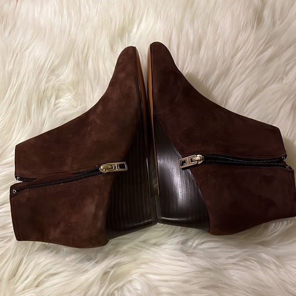 COACH Brown Suede Wedge Maya Booties - Picture 2 of 3